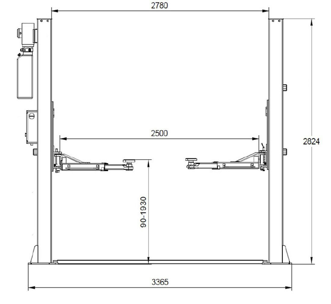 2-Pelarlyft 4T - REDATS L-220 R med Grundram