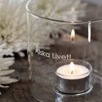 Ljuslykta Älska Livet! Melina & Signe lykta - Barncancerfonden