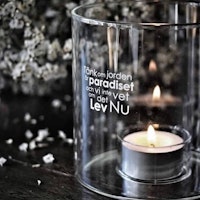 Ljuslykta Tänk om jorden är paradiset - Majas lyktor - Barncancerfonden