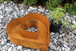 Kruka - Stort Hjärta - Rost Plåt - LindDecoration