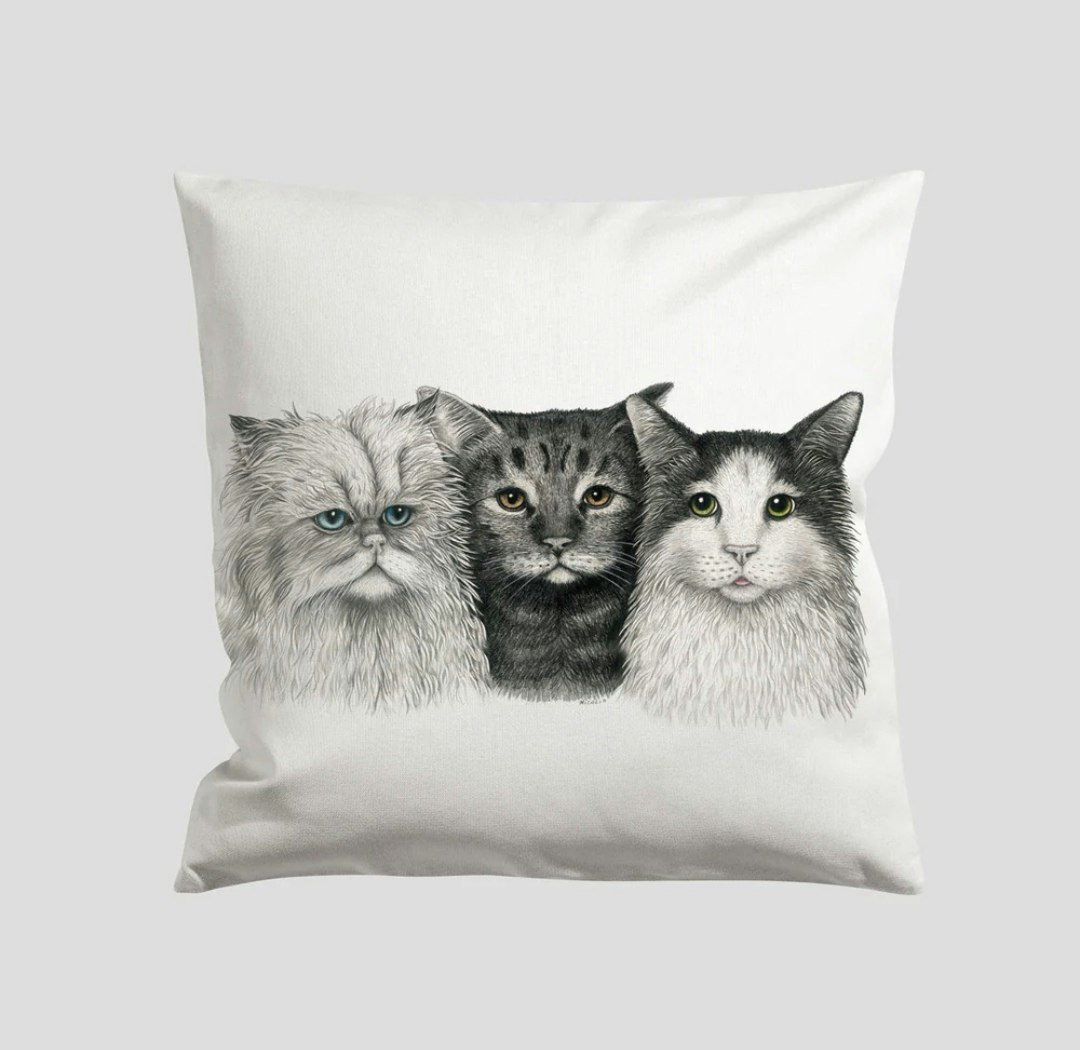 3 Katter kuddfodral