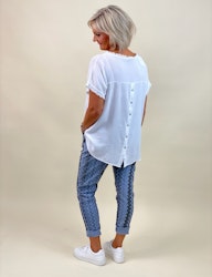 Blus med linnestruktur
