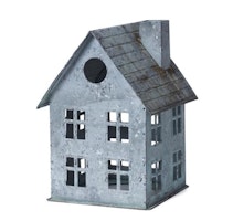 Vackert plåthus - zink- Ljuslykta - blockljus