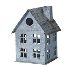 Vackert plåthus - zink- Ljuslykta - blockljus
