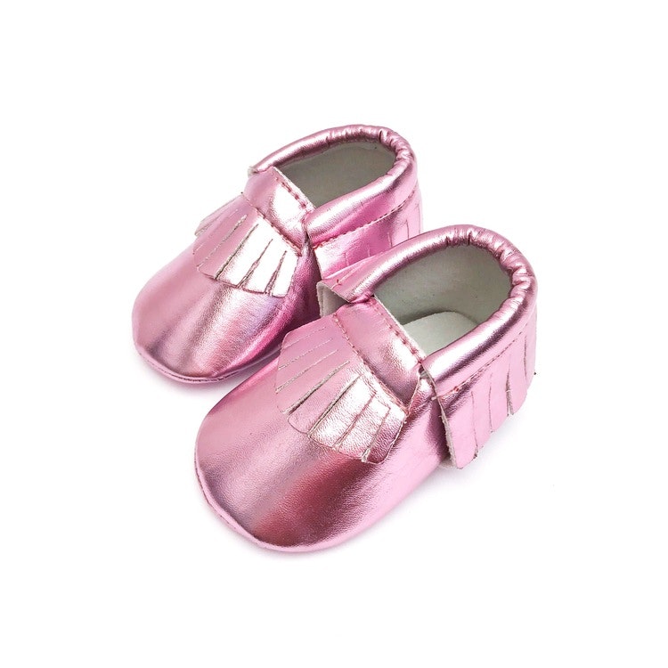 Mjuka Babyskor Classic Metallic Rosa 0-6 mån