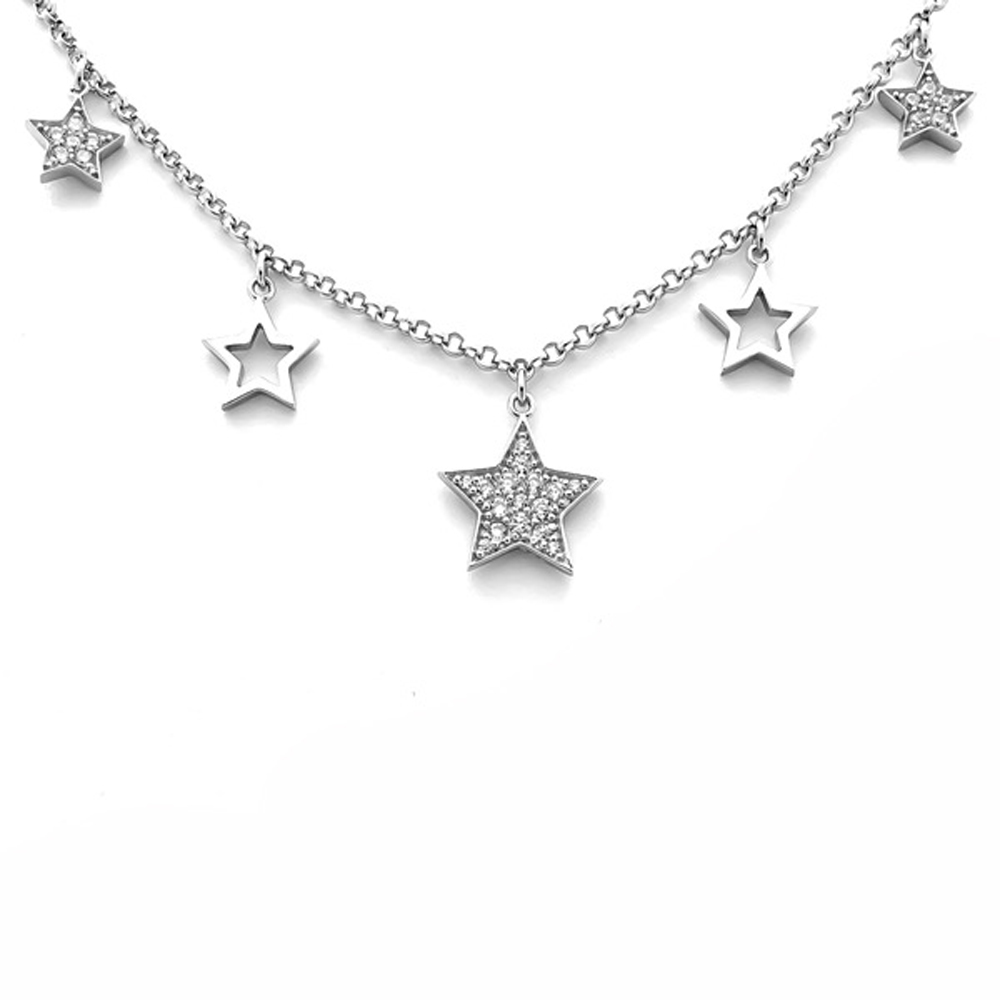 Julklapp flicka - armband silver till barn hängande berlocker stjärnor