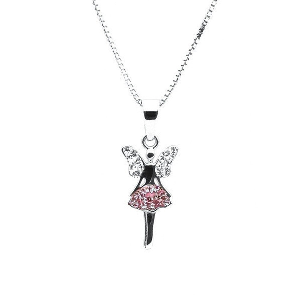 Doppresent flicka - Silverhalsband LYCKOFE ROSA