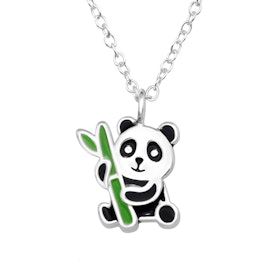 Doppresent pojke - Barnhalsband Panda i äkta 925 silver