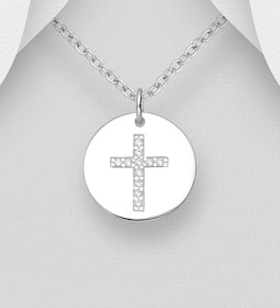 Doppresent pojke - Halsband med kors i äkta 925 silver