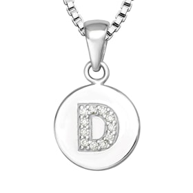 Doppresent pojke - Bokstavshalsband D i äkta 925 silver