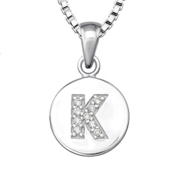 Doppresent pojke - Bokstavshalsband K i äkta 925 silver