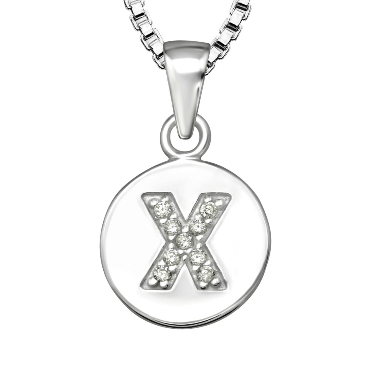 Doppresent pojke -  Bokstavshalsband X i äkta silver