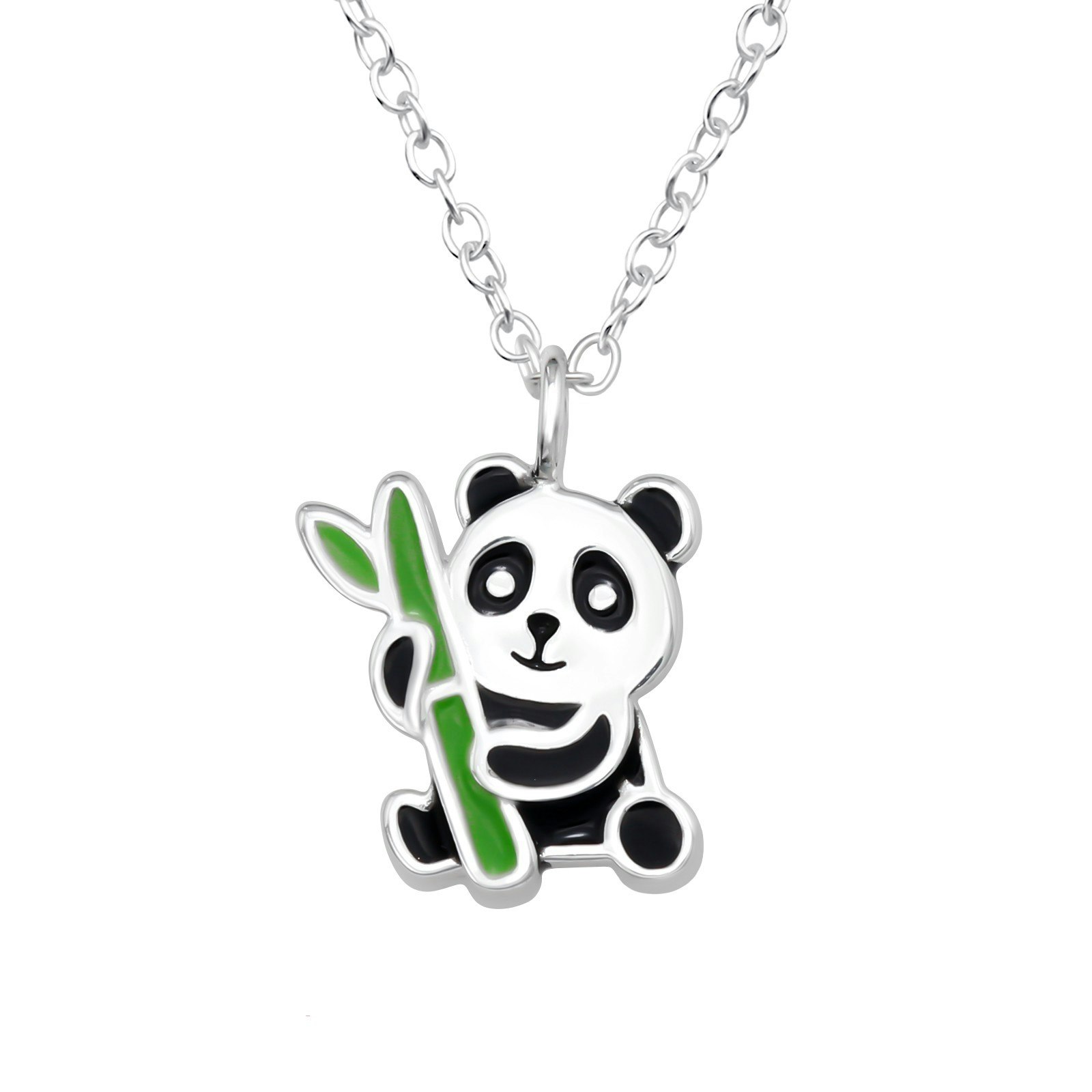 Halsband till pojke Panda - fint barnhalsband i äkta 925 sterling silver