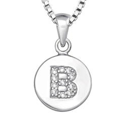 Halsband till barn med bokstav B i äkta 925 sterling silver