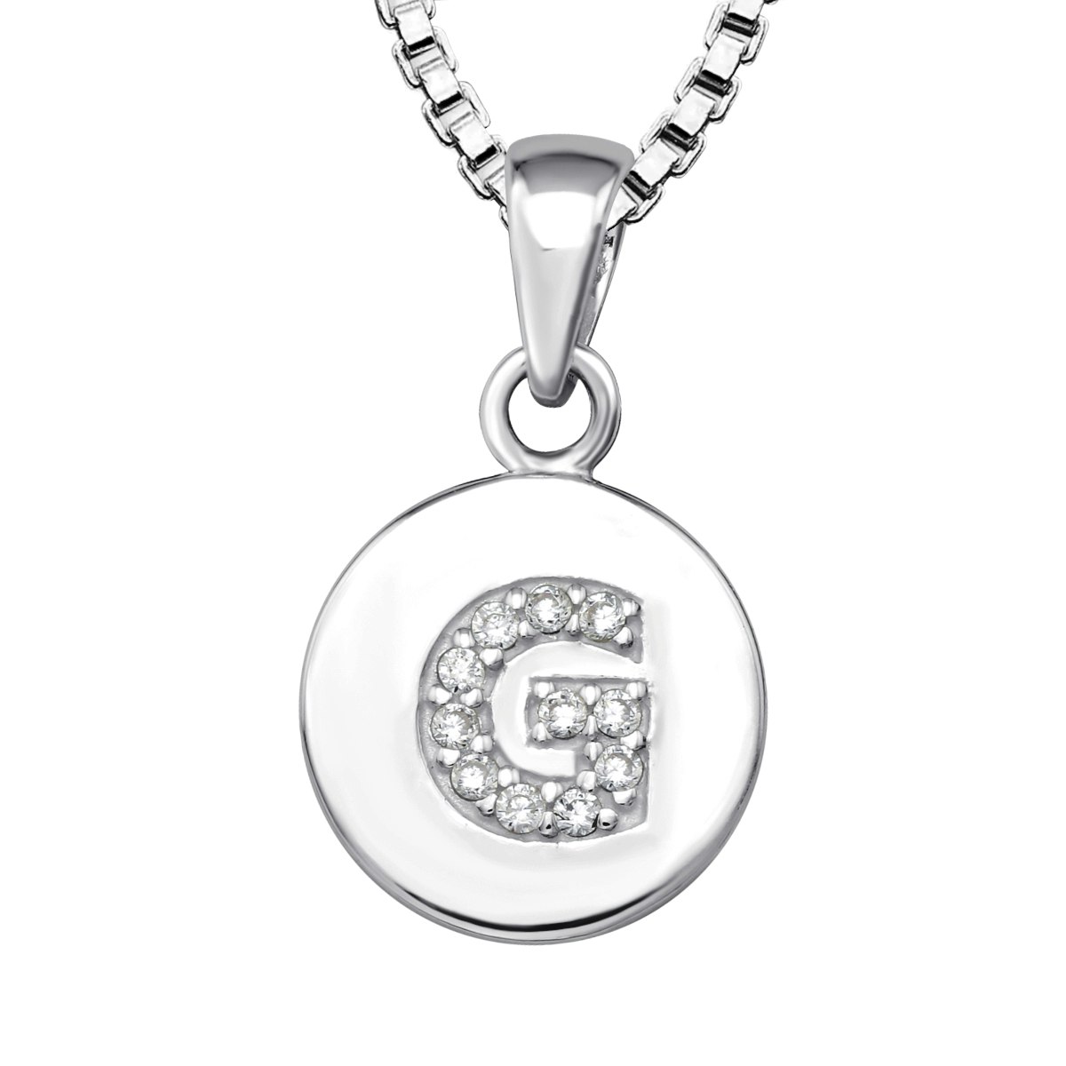 Halsband till pojke med berlock bokstav G - barnsmycken i äkta 925 sterling silver