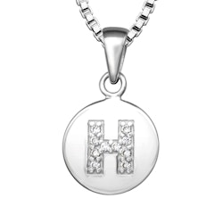 Halsband till pojke med bokstav H i äkta 925 sterling silver