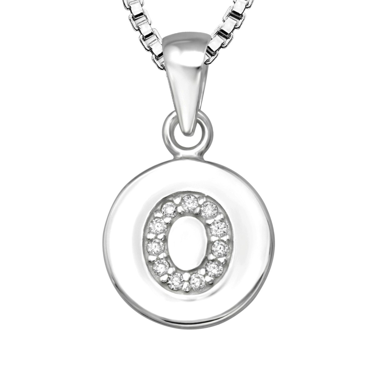 Halsband till pojke med berlock bokstav O - barnhalsband i äkta 925 sterling silver