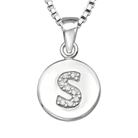 Halsband till pojke med bokstav S i äkta 925 sterling silver
