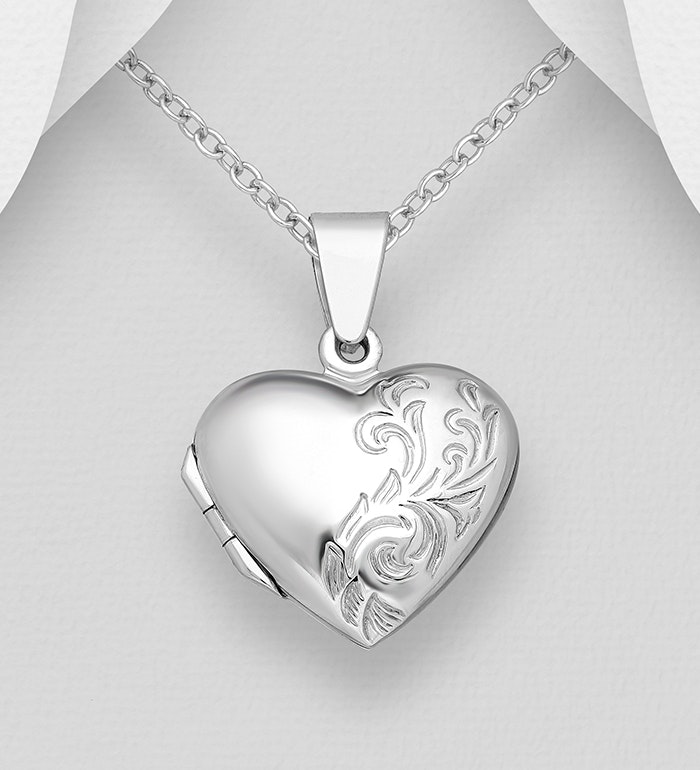 Halsband Hjärta - Silverhalsband öppningsbar Hjärtberlock - hjärthalsband med silverhjärta i äkta silver