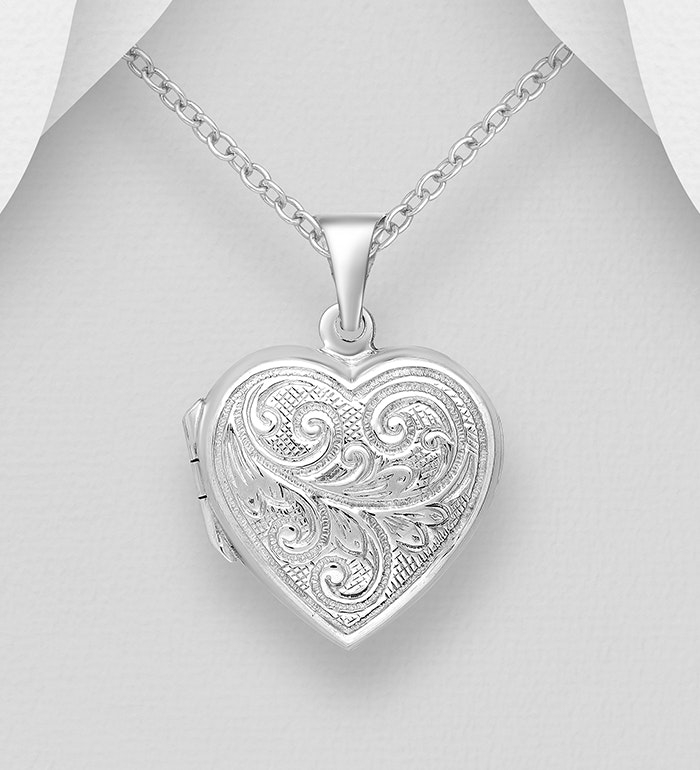Halsband Hjärta - Silverhalsband öppningsbart Hjärta - hjärthalsband med silverhjärta i äkta silver