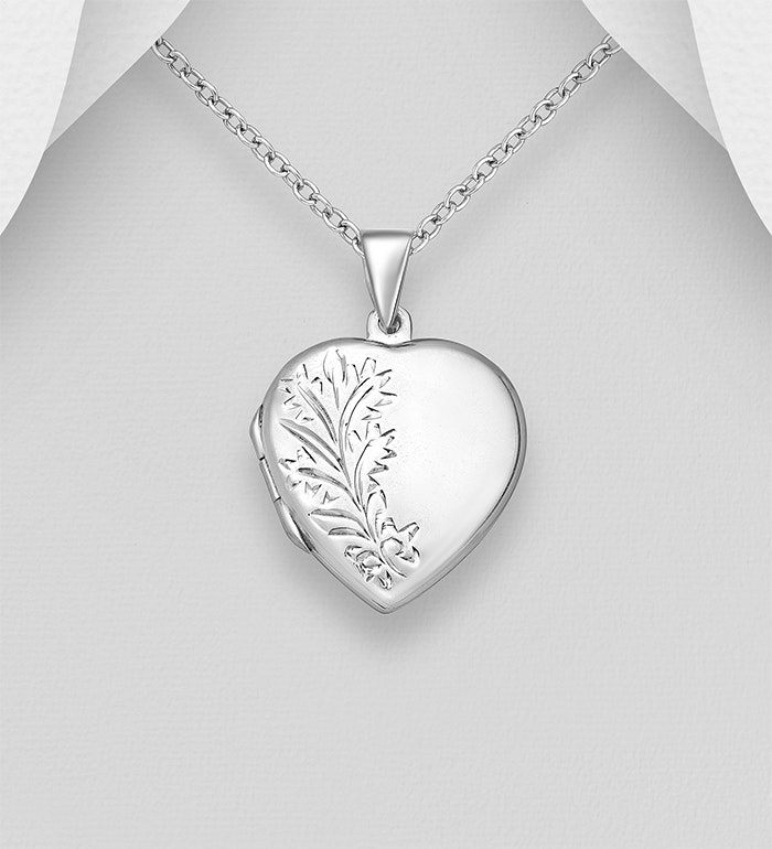Halsband Hjärta - Silverhalsband med vacker Hjärtberlock - hjärthalsband med silverhjärta i äkta silver