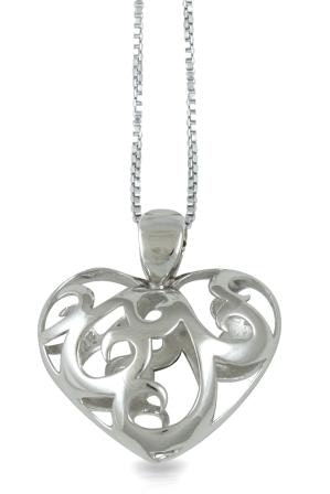 Halsband Hjärta - Silverhalsband Blossom - hjärthalsband med silverhjärta i äkta silver