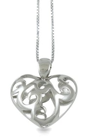 Halsband Hjärta - Silverhalsband Blossom i äkta silver