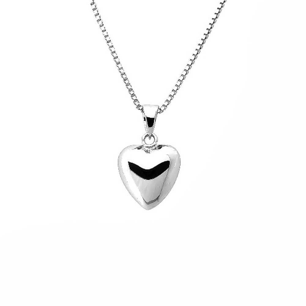 Halsband Hjärta - Silverhalsband Klassiskt silverhjärta - hjärthalsband med hängsmycke i äkta silver