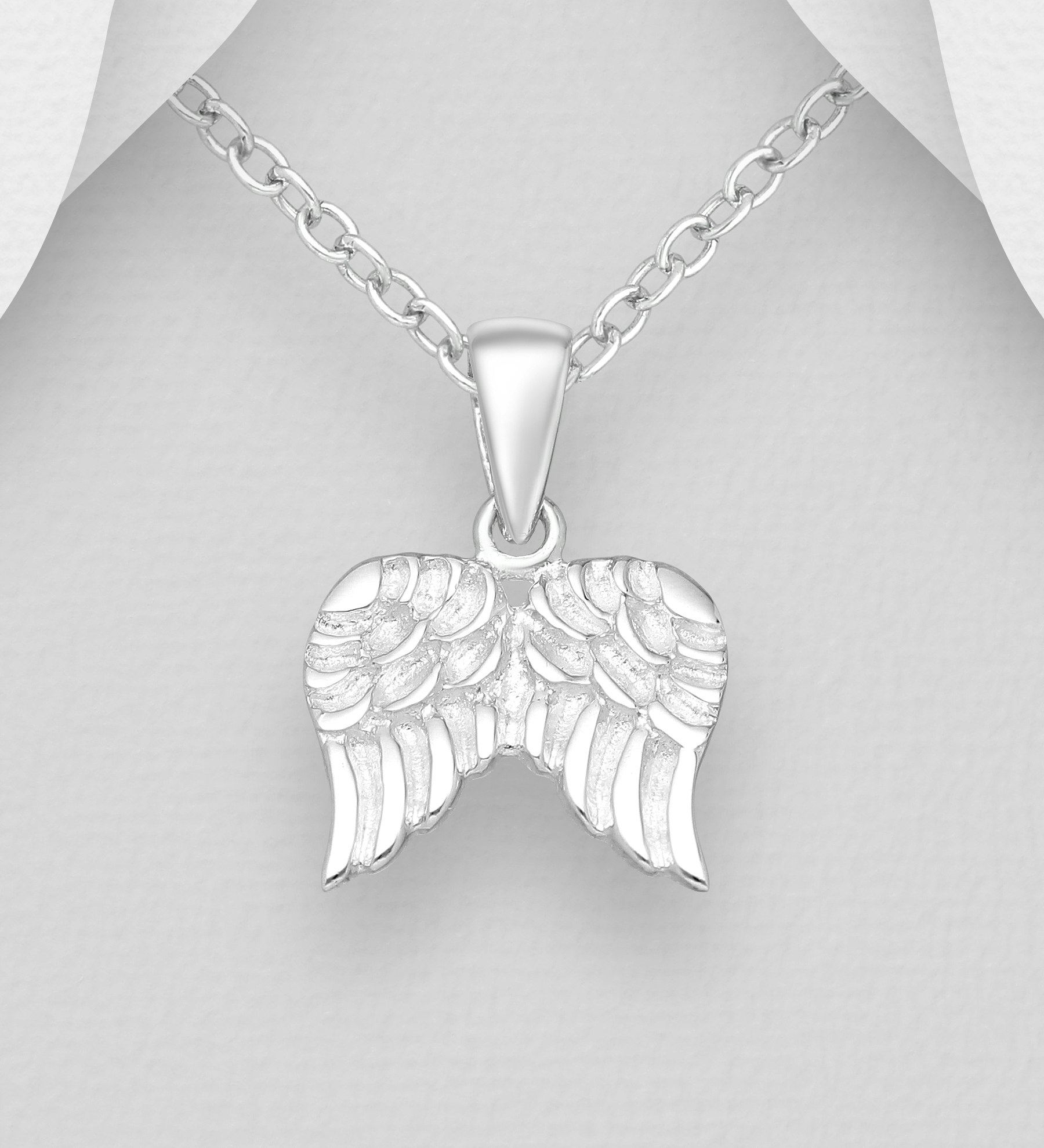 Dopsmycke Silverhalsband Änglavingar i äkta 925 silver