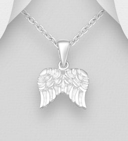 Dopsmycke Silverhalsband Änglavingar i äkta 925 silver