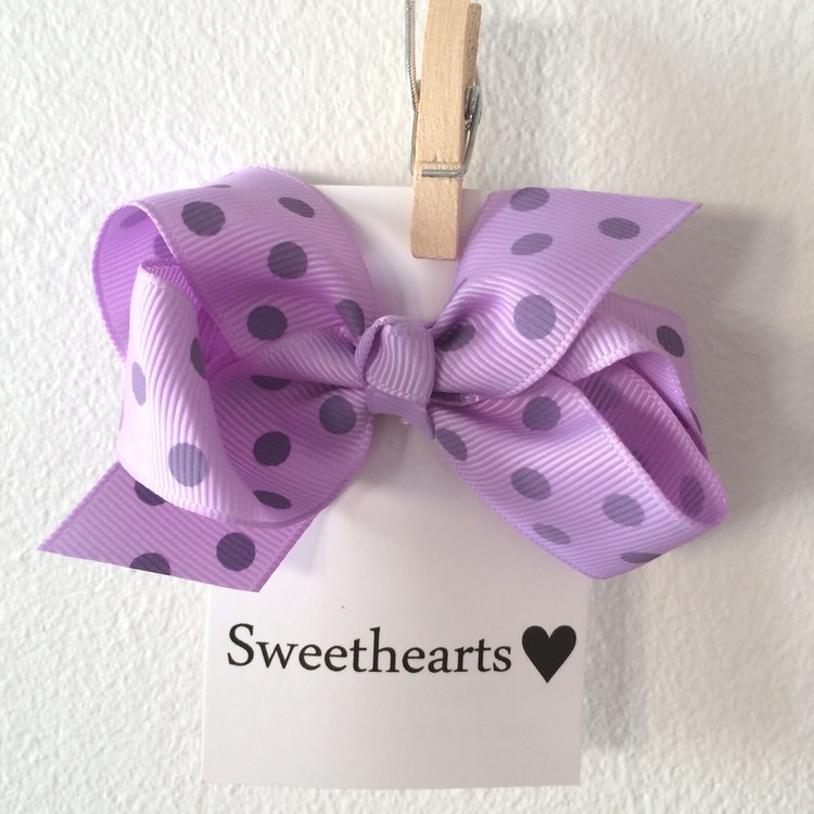 Hårrosett barn Sweethearts - Prickig rosett Lavendel