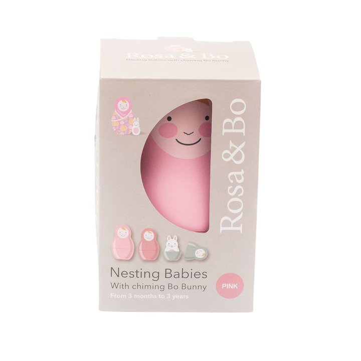 Förpackning med babyleksak Rosa & Bo i färgen Pastel pink