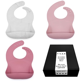 Haklapp Bebis i Silikon 3-pack Marble, Dusty Rose & Dark Rose