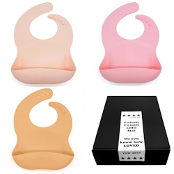 Haklappar i Silikon 3-pack Nude, Pink & Peach