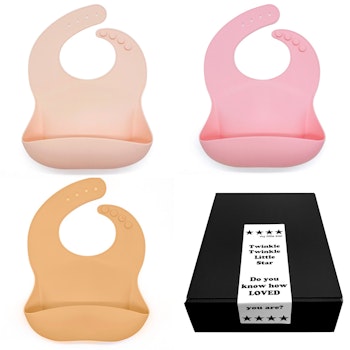 Haklapp Bebis i Silikon 3-pack Nude, Pink & Peach