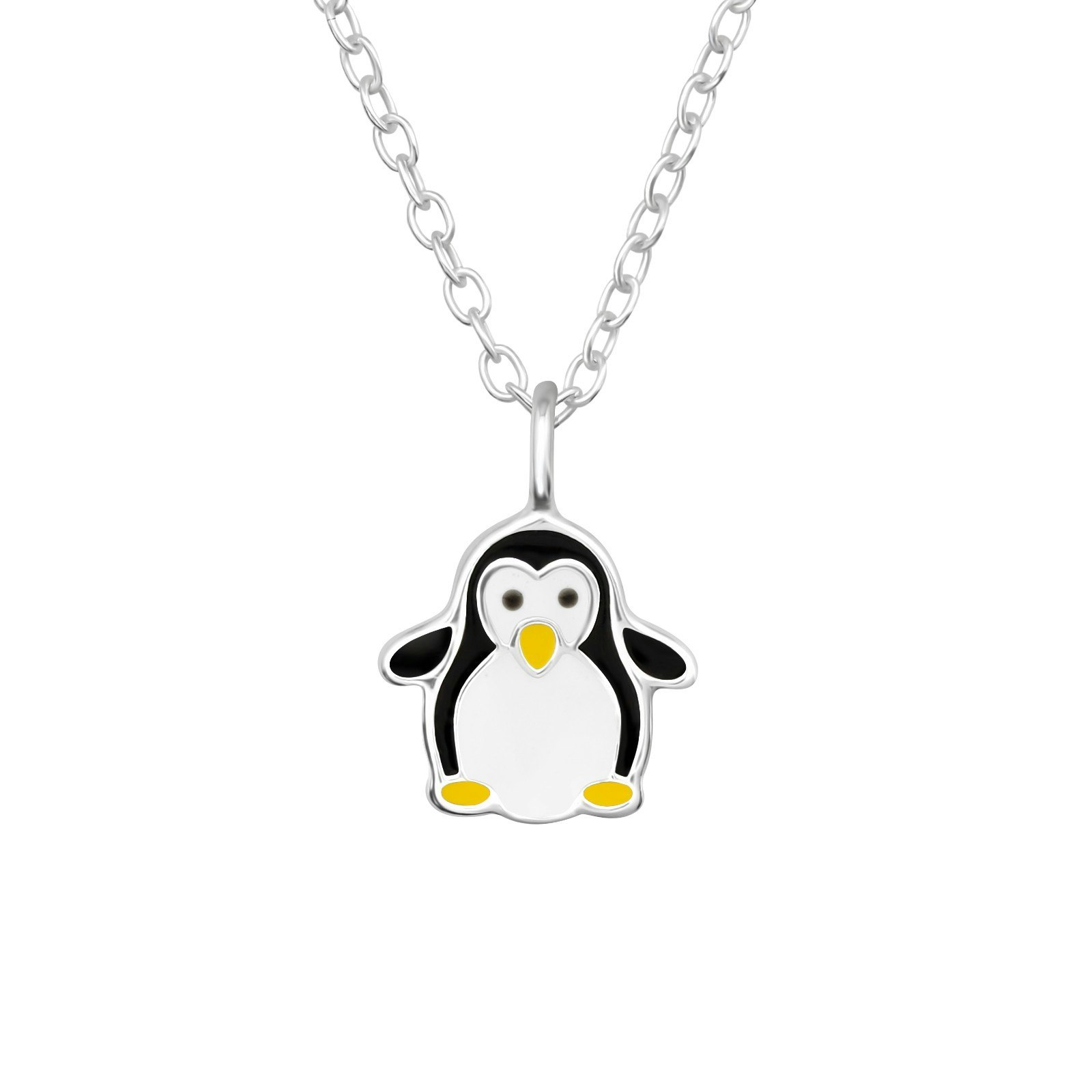 Barnhalsband Pingvin - sött halsband till barn i äkta 925 sterling silver