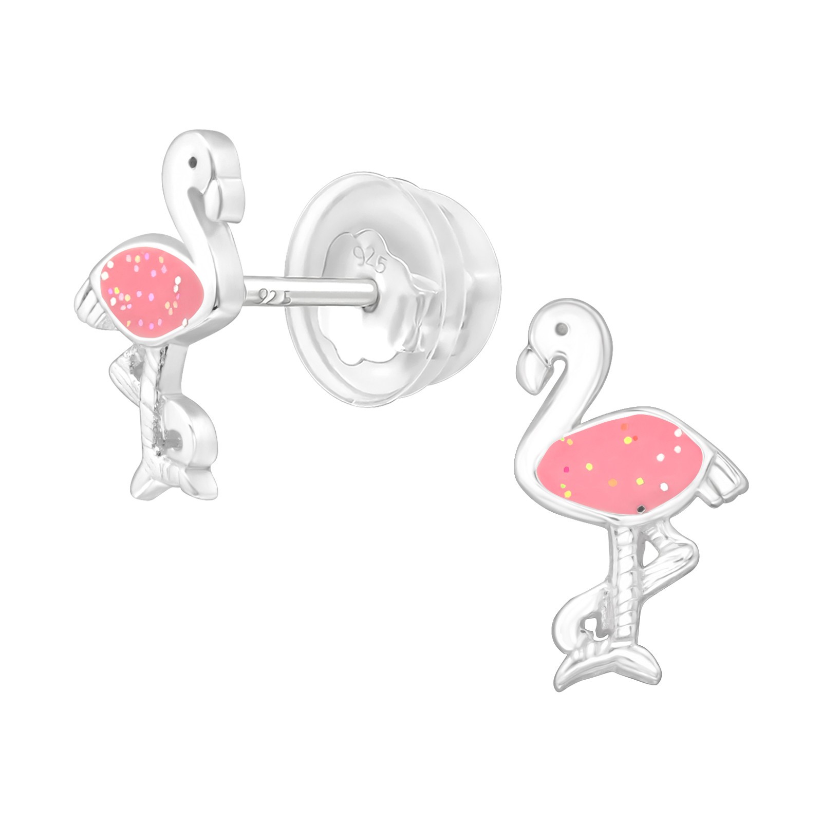 Barnörhängen Flamingo MINI - Ett barnsmycke i 925 silver
