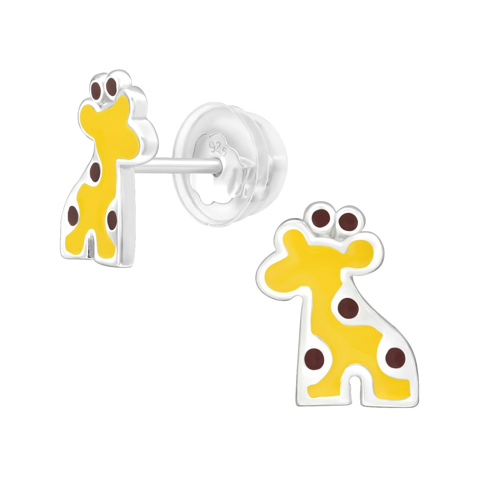 Barnörhängen Giraff - söta Sweethearts örhängen till barn med djur i äkta silver