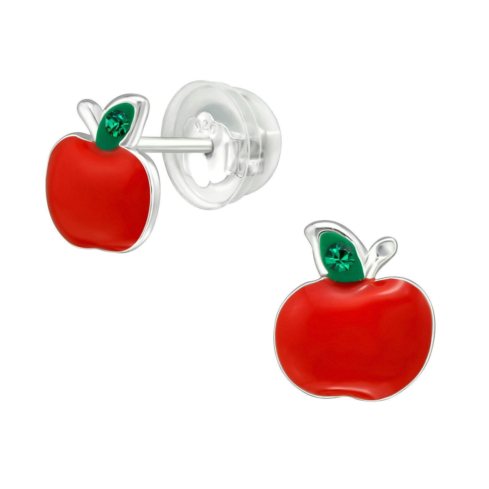 Barnörhängen Röda äpplen - söta Sweethearts örhängen till barn i äkta silver