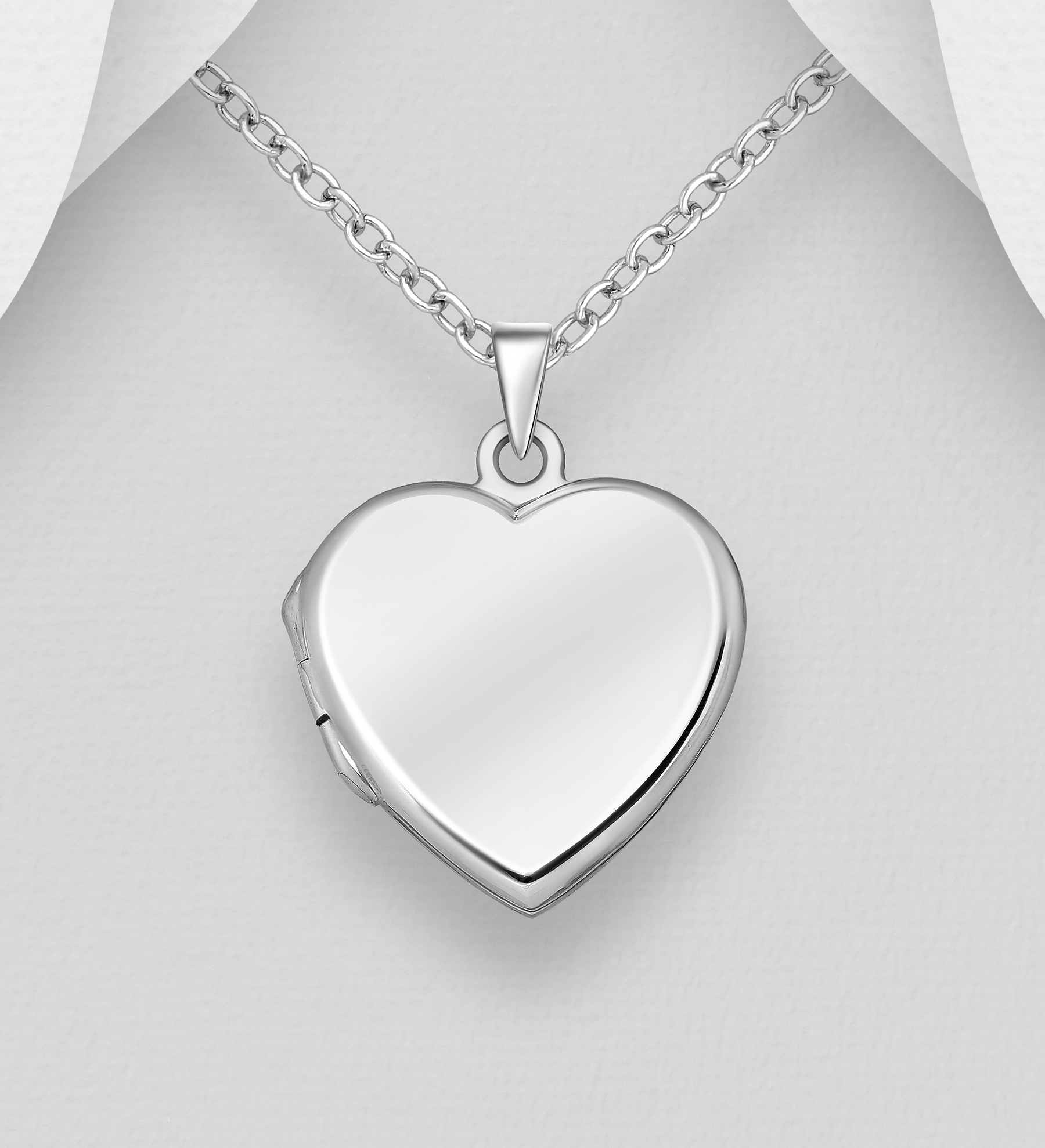 Silverhalsband öppningsbar Hjärtberlock - vackert halsband till tjej/ dam i äkta 925 sterling silver