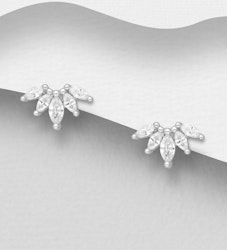 Silverörhängen - stilfull modell med stenar i äkta 925 silver