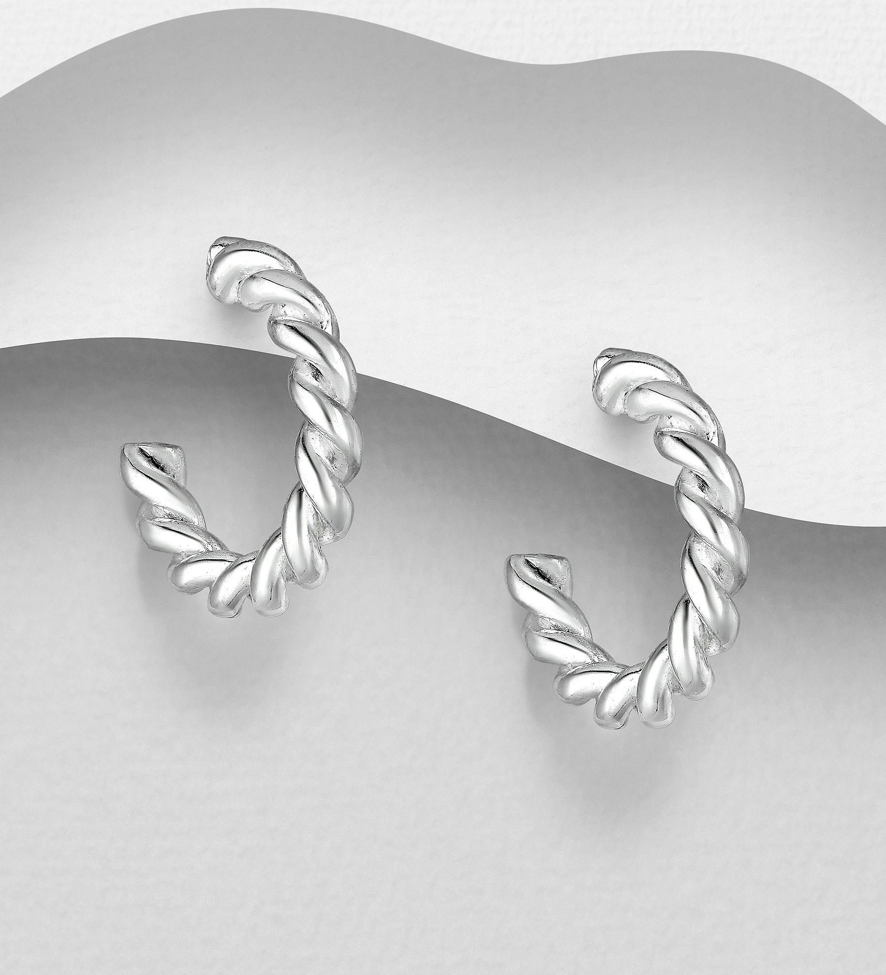 Silverörhängen moderna Creoler - örhängen till tjej/ dam i äkta 925 sterling silver