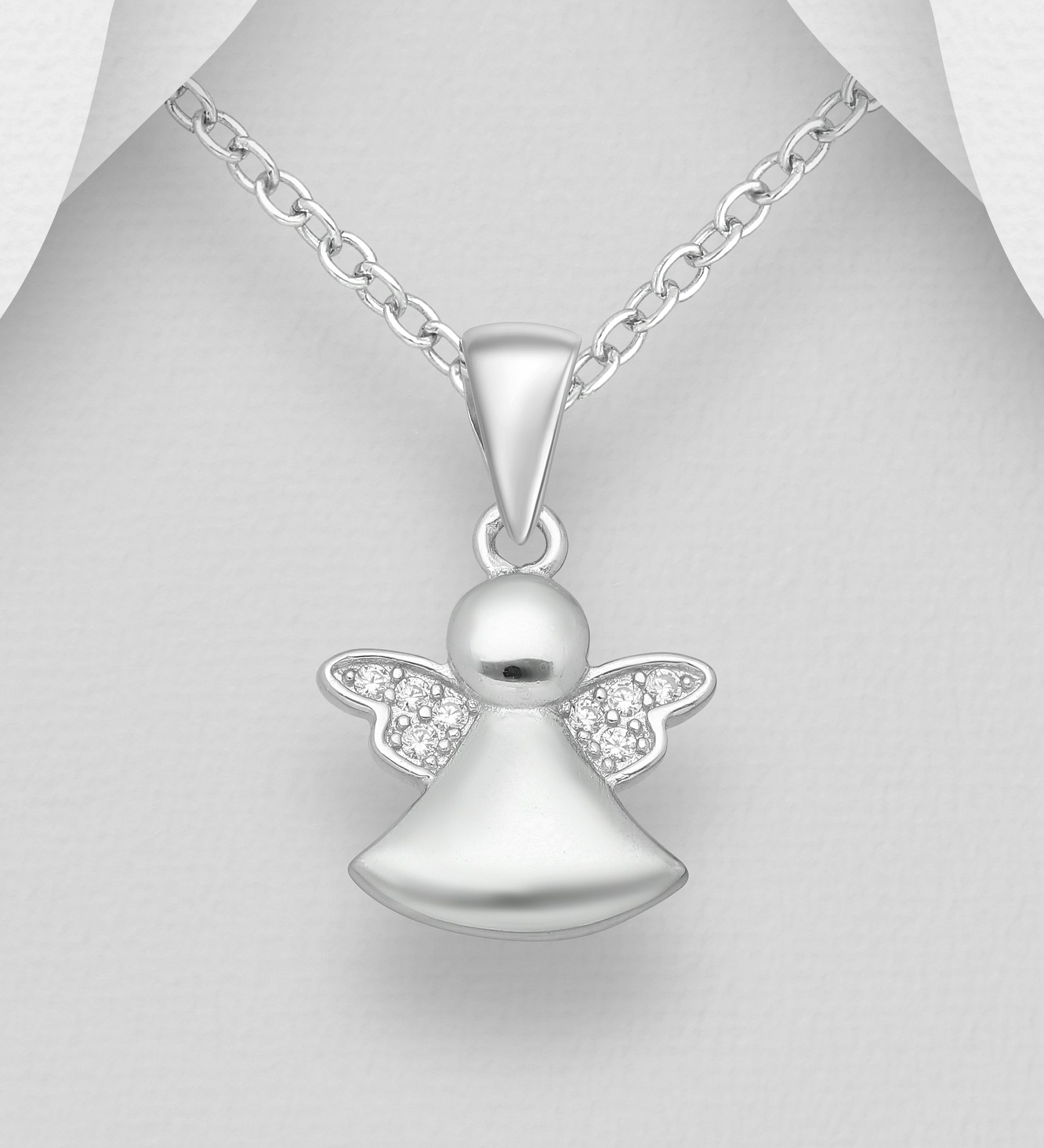 Halsband Ängel - smycke med en liten skyddsängel i äkta 925 silver - till vuxen eller barn