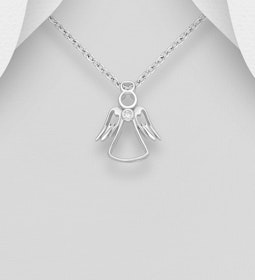 Halsband Ängel - smycke med Skyddsängel & cubic sten