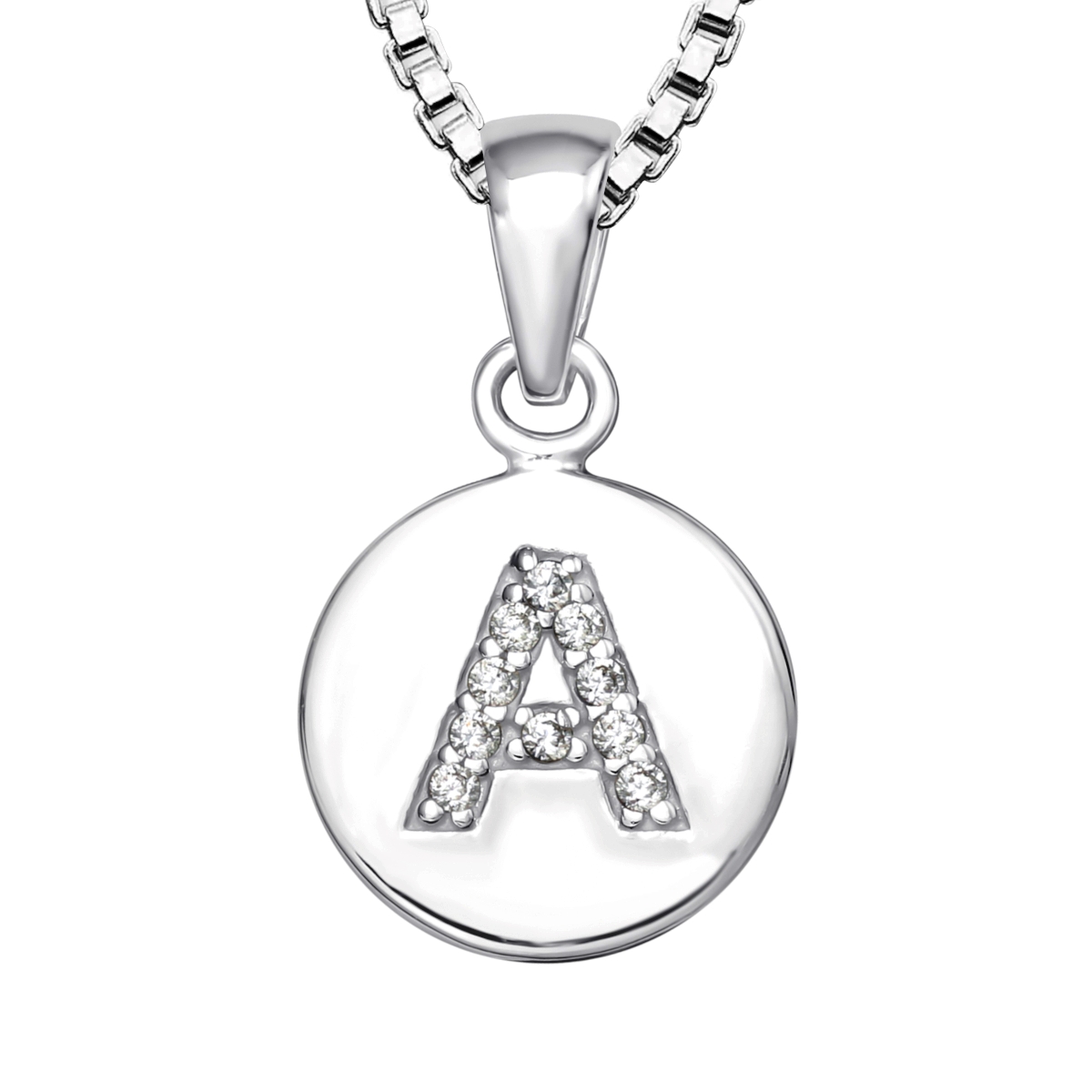 Halsband med bokstaven A i äkta 925 sterling silver - ett bokstavshalsband med kedja till barn eller tjej/ dam