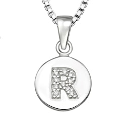 Bokstavshalsband R - Halsband med bokstav i äkta silver