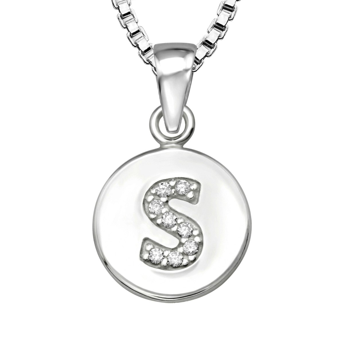 Bokstavshalsband S - Halsband med bokstav i äkta silver - silverhalsband med hängsmycke bokstavsberlock