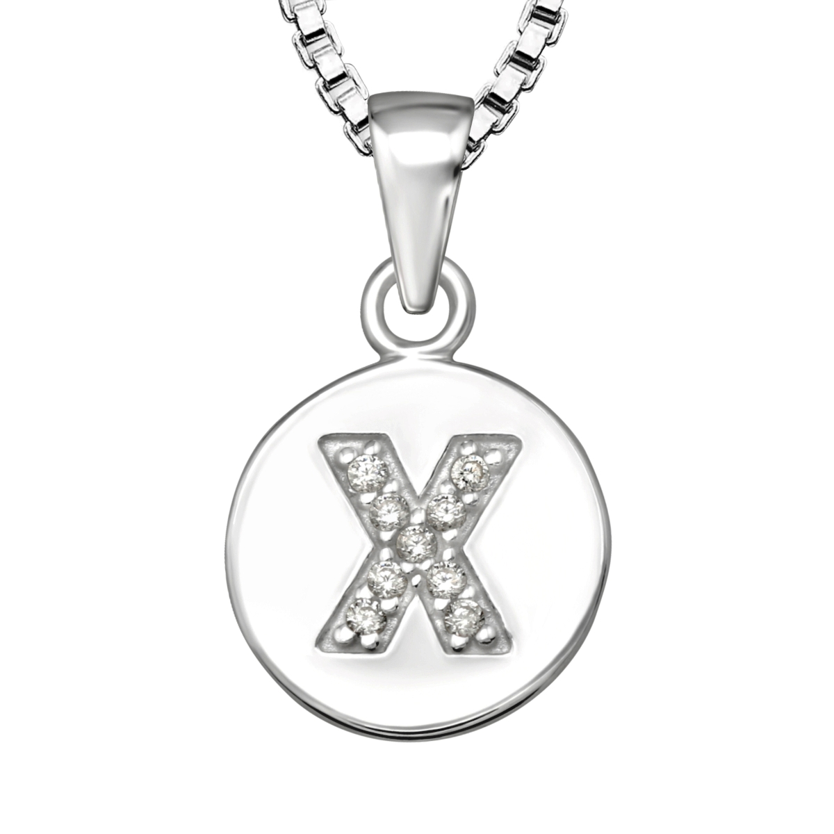 Bokstavshalsband X - Halsband med bokstav i äkta silver