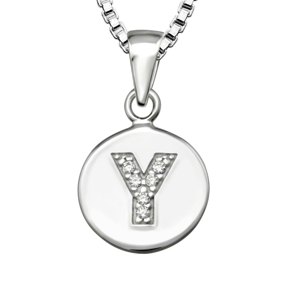 Bokstavshalsband Y - Halsband med bokstav i äkta silver