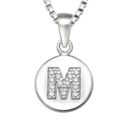 Bokstavshalsband M - Halsband med bokstav i äkta silver